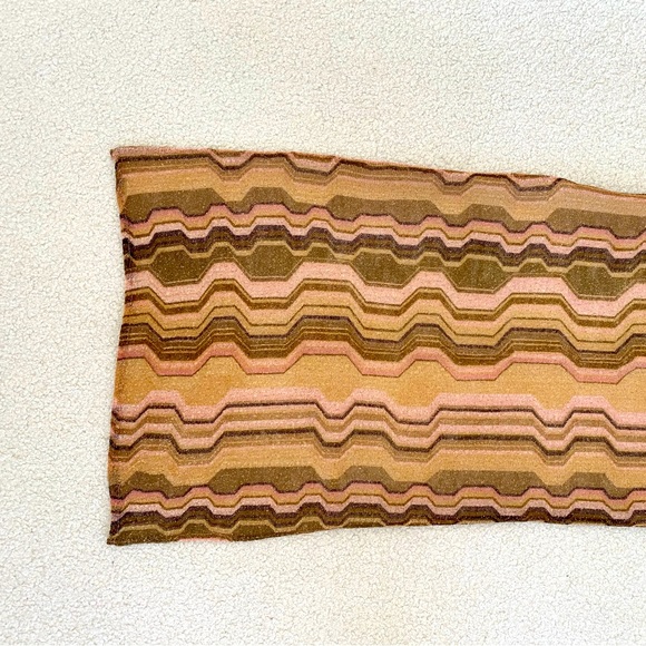 Talbots lurex jersey brown and gold scarf - Picture 3 of 4